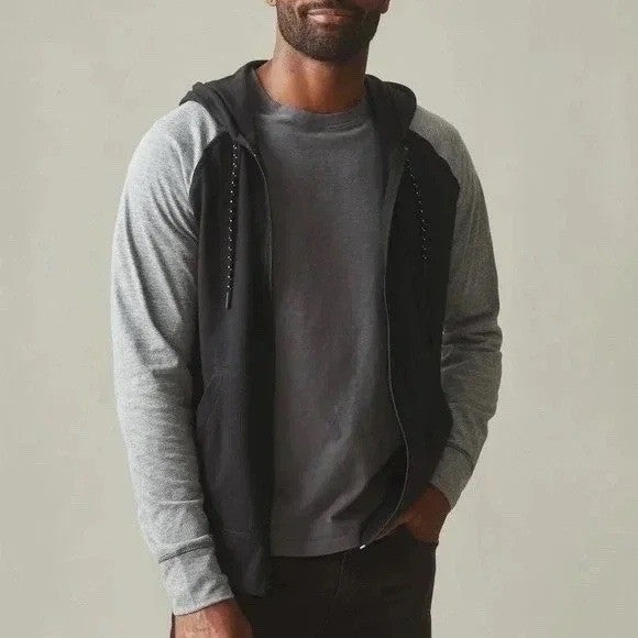 American Giant Men's Colorblock Lightweight Full Zip Size S Made In USA