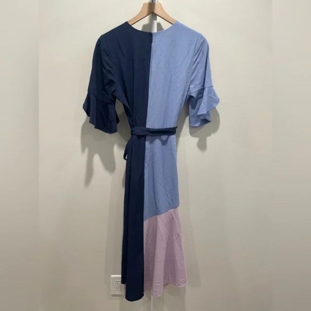 Hutch Colorblock Wrap Dress Size S