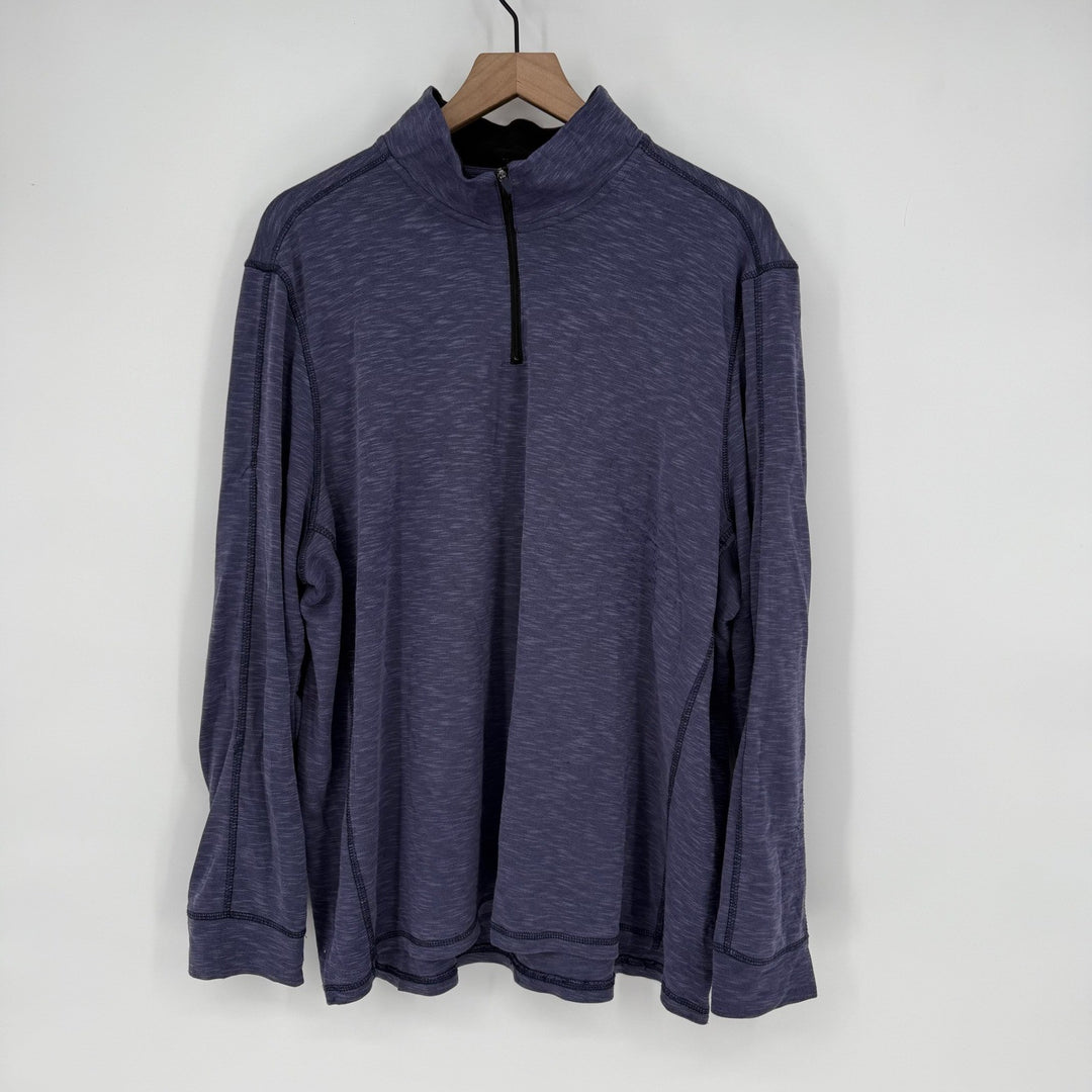 Flag & Anthem Madeflex Men's XXL Blue Heathered 1/4 Zip Pullover Shirt