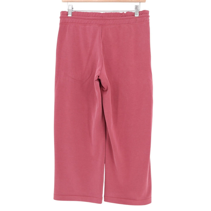 Athleta Crop Sweatpants Womens S Pink Stretch Slash Pockets Drawstring Wide Leg