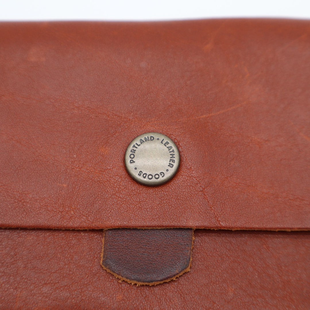 Portland Leather Goods Euro Wallet Womens Dark Brown Leather Credit Card Slot