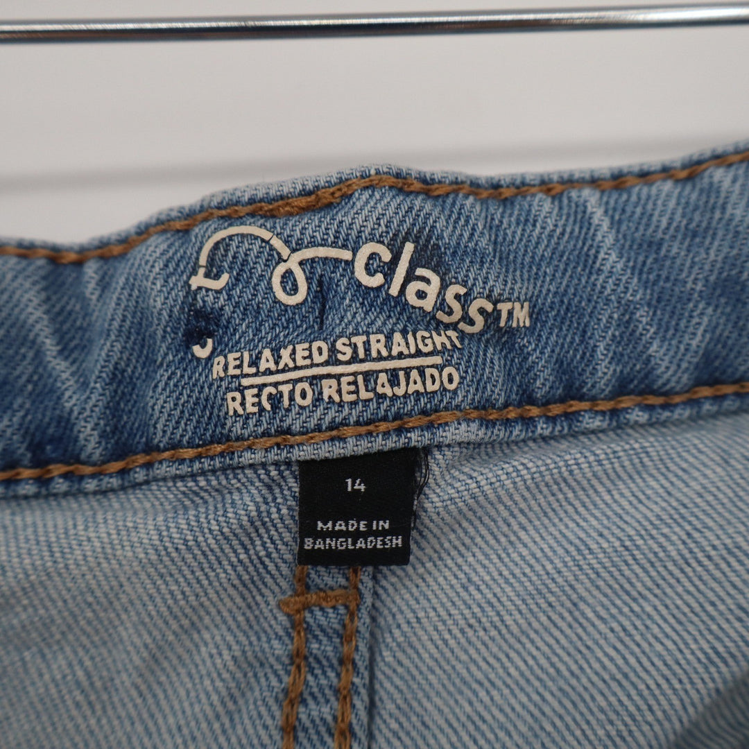 Art Class Boys Relaxed Straight Leg Light Wash Denim Jeans Size 14