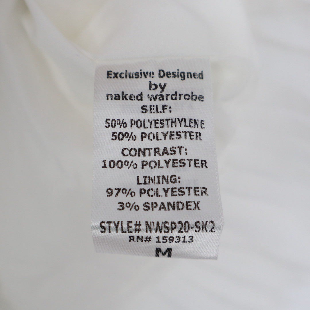 Naked Wardrobe The Statement White Sequin Floral Ruffle Mini Skirt Size M