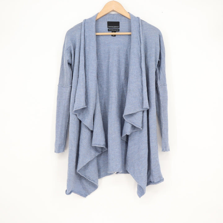 Cynthia Rowley Blue 100% Extrafine Merino Wool Waterfall Cardigan XS