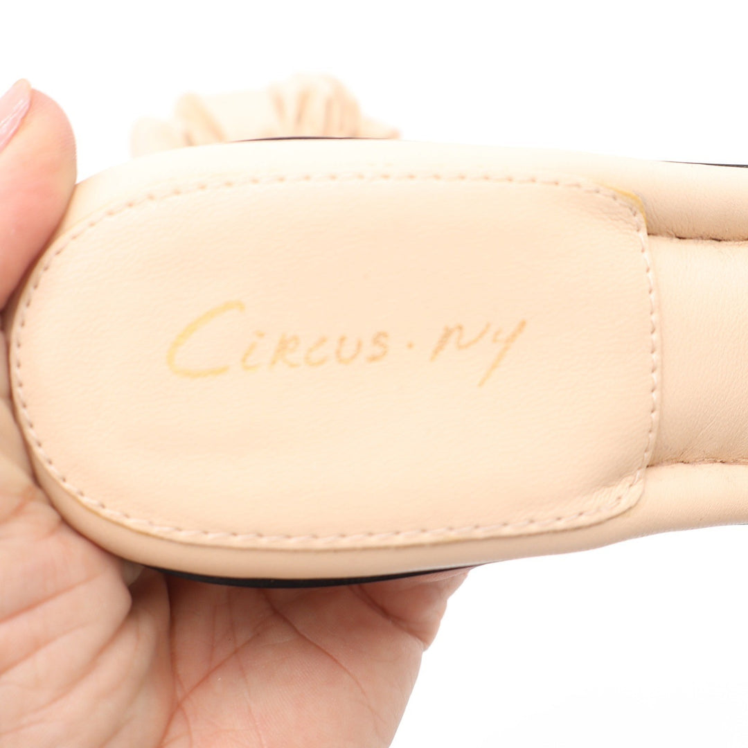 Circus by Sam Edelman Skeet Sand Beige Ruched Square Toe Kitten Heel Mules 8.5M