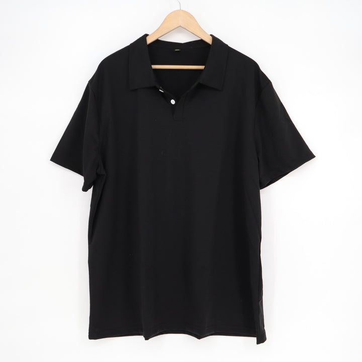 Polo Shirt Mens 2XL Black Short Sleeve Spread Collar Golf Tennis Performance