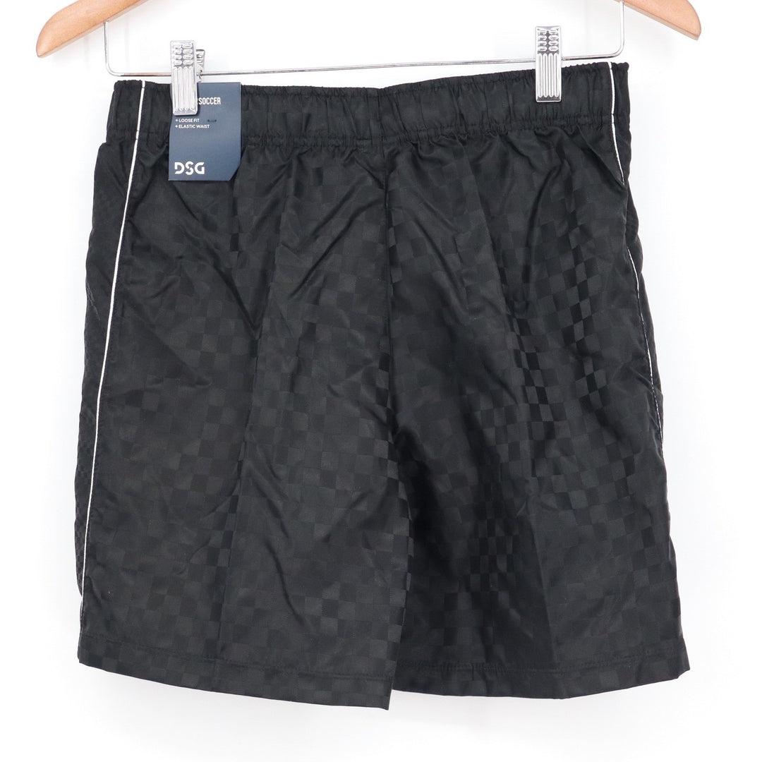 DSG Boys Black Checkered Woven Soccer Shorts Size L 14-16 NWT