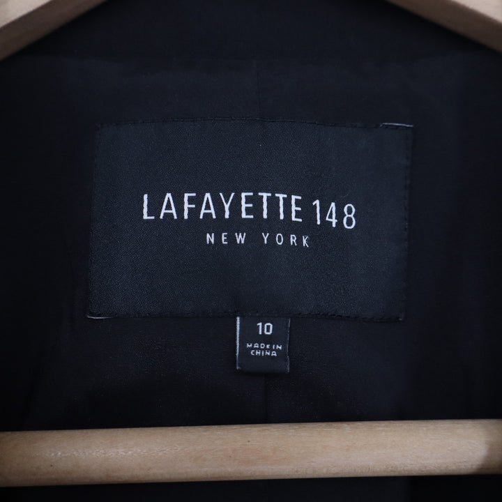 Lafayette 148 New York Black Virgin Wool Single Button Blazer Jacket Size 10