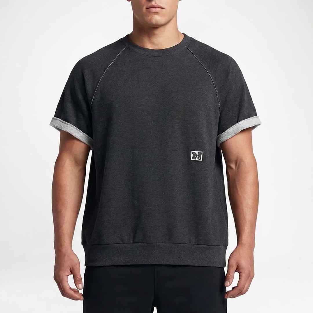 Nike Mens Training Dri-FIT Short Sleeve Sweatshirt Gray Large NEW