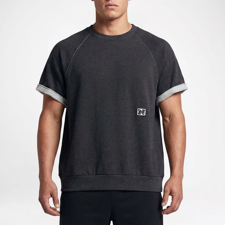 Nike Mens Training Dri-FIT Short Sleeve Sweatshirt Gray Large NEW