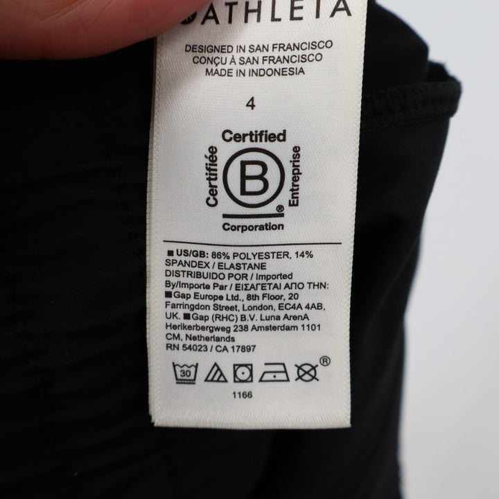 Athleta Crop Pants Womens 4 Black Stretch Drawstring Waist High Rise Wide Leg