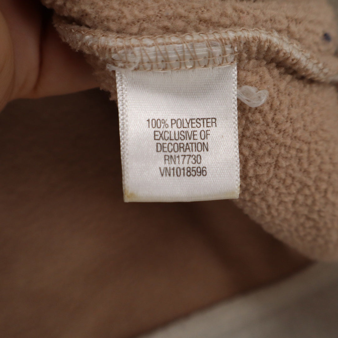 Merona Womens Full Zip Fleece Jacket Cream Off-White Mock Neck Size L