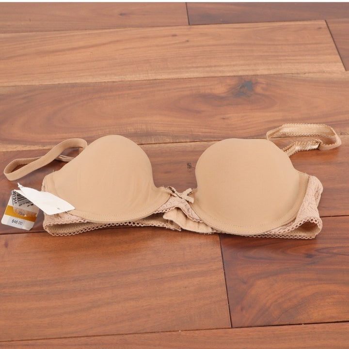 B.tempt'd Modern Method Strapless Bra Womens 32A Nude Stretch Underwire Padded