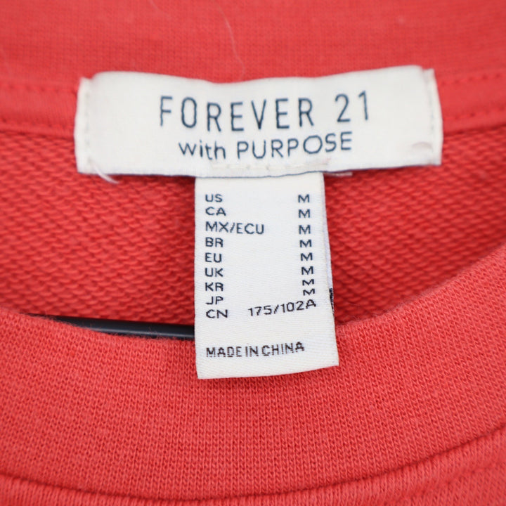 Forever 21 Sweatshirt Womens M With Purpose Smile Orange Graphic Pullover Fair