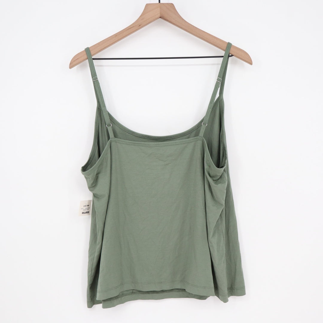 State of Day 2-Piece Pajama Set Womens 2XL Organic Green Fluid Knit Stretch