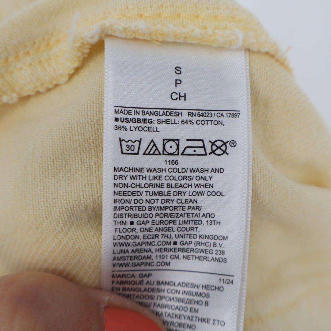 GAP Denim Yellow Utility Shorts High Rise Elastic Waist Womens Size Small Petite