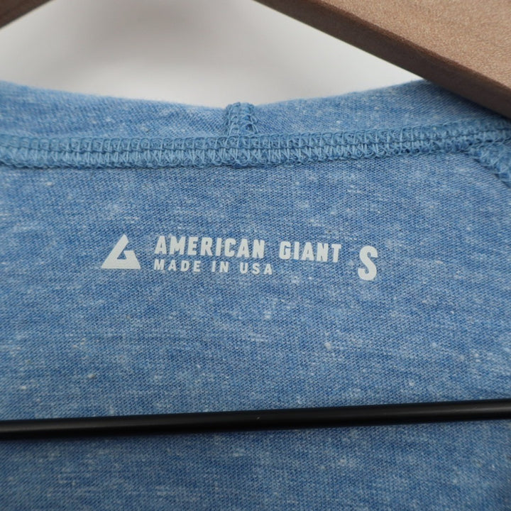 American Giant Lightweight Full Zip Hoodie Womens S Heather Blue Raglan Sleeve