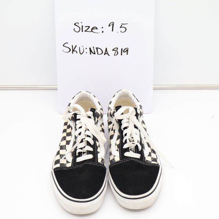 Vans Old Skool Sneakers Unisex M8/W9.5 Black White Check Round Toe Skate Shoes