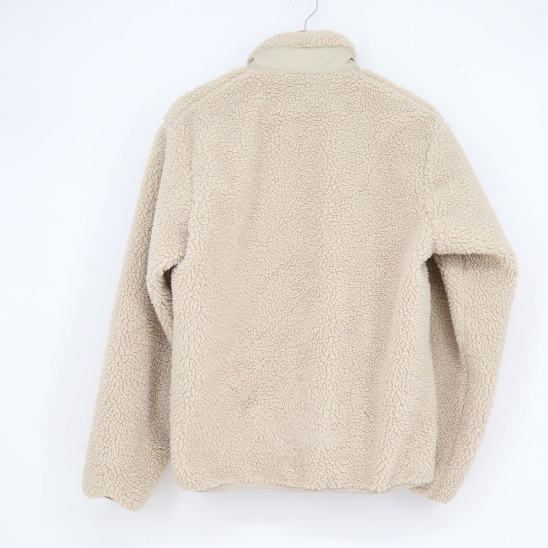 Uniqlo Windproof Outer Fleece Jacket Beige Sherpa Full Zip XS