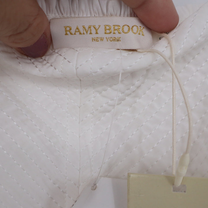 Ramy Brook Ivory August Dress Tiered Handkerchief Hem Smocked XL A04243018