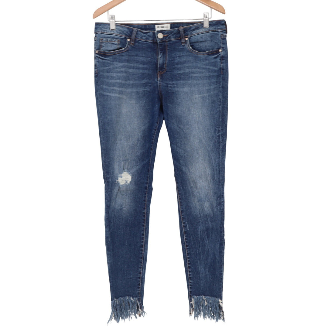 William Rast Jeans Junior 30 Skinny Blue Frayed Fringe Hem Distressed Excellent