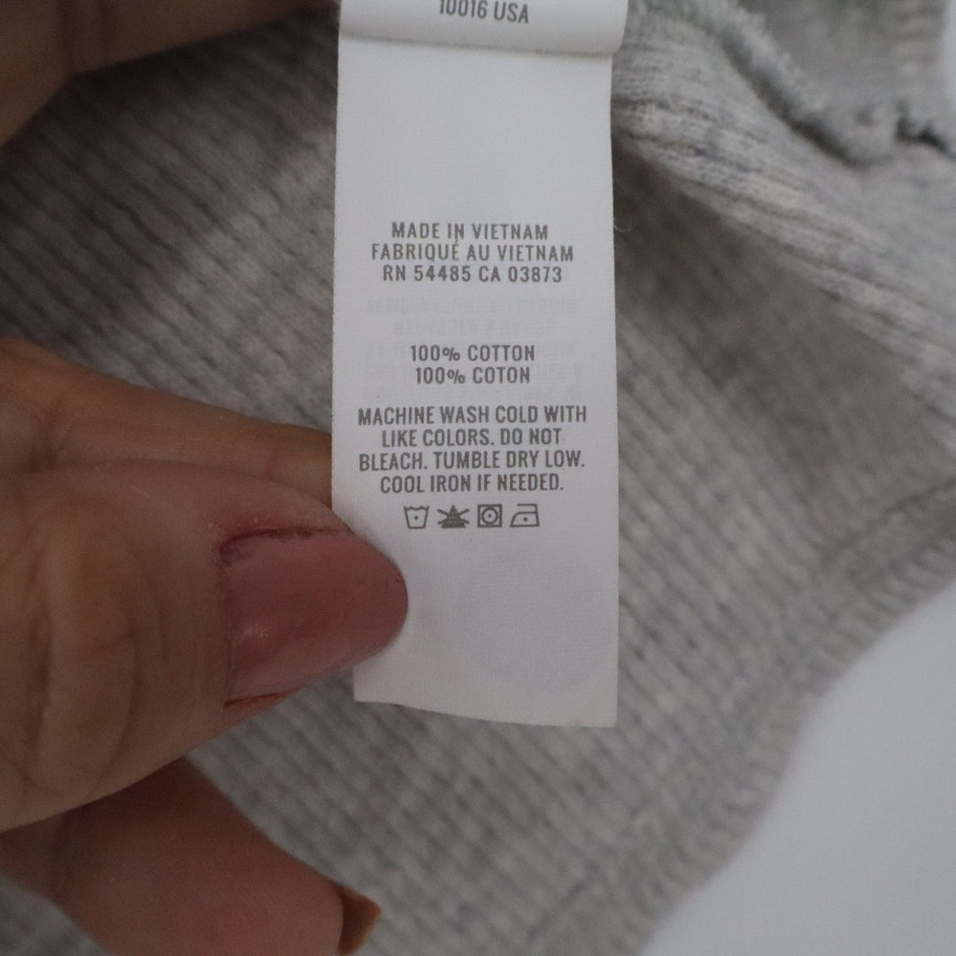 Aerie Gray Ribbed Henley Crop Tank Top Sleeveless Cotton Womens XS