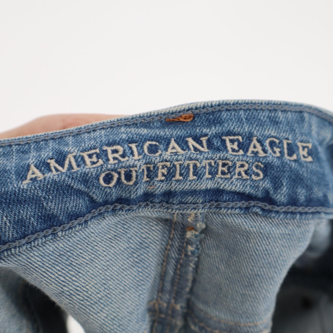 American Eagle Outfitters Cuffed Shorts Womens 6 Blue Light Wash Denim Cotton