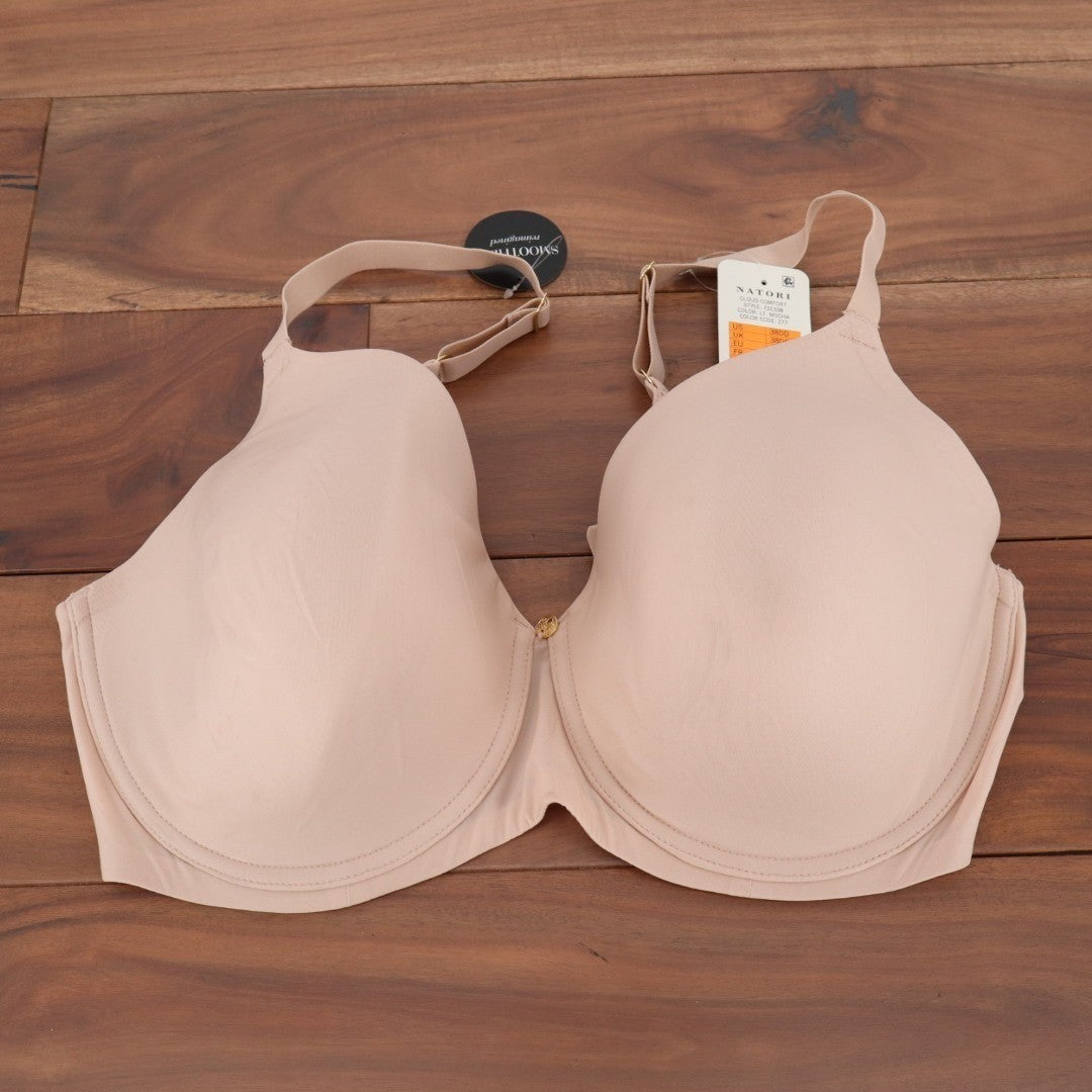 Natori Cloud Comfort Back Smoothing T Shirt Bra Women 38DD Light Mocha Underwire