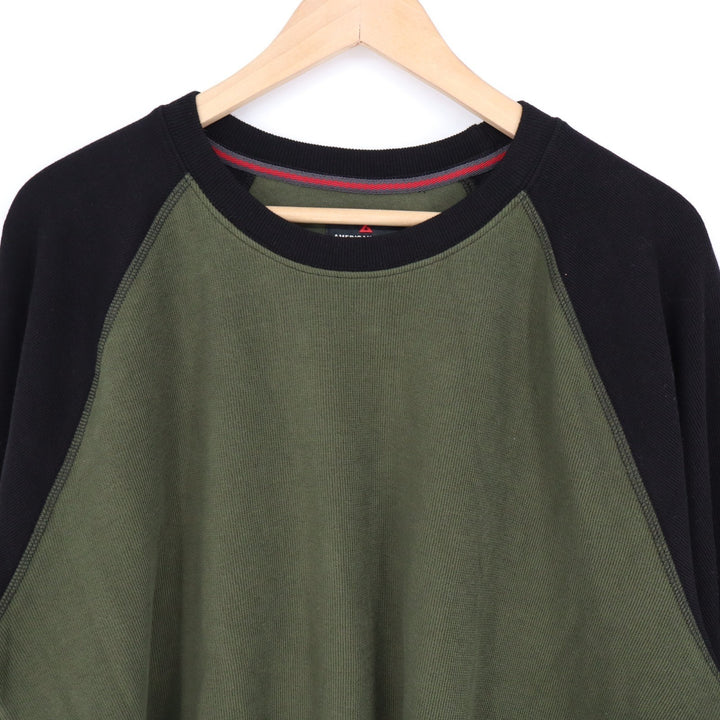 American Giant French Rib T-Shirt Mens XL Green Black Colorblock Cotton Pullover