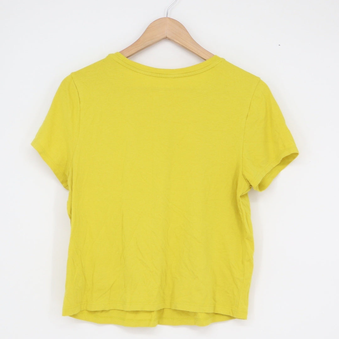 Old Navy Womens Yellow Short Sleeve Crew Neck Cotton Modal Blend Tee Size L