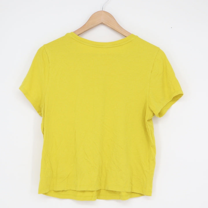 Old Navy Womens Yellow Short Sleeve Crew Neck Cotton Modal Blend Tee Size L