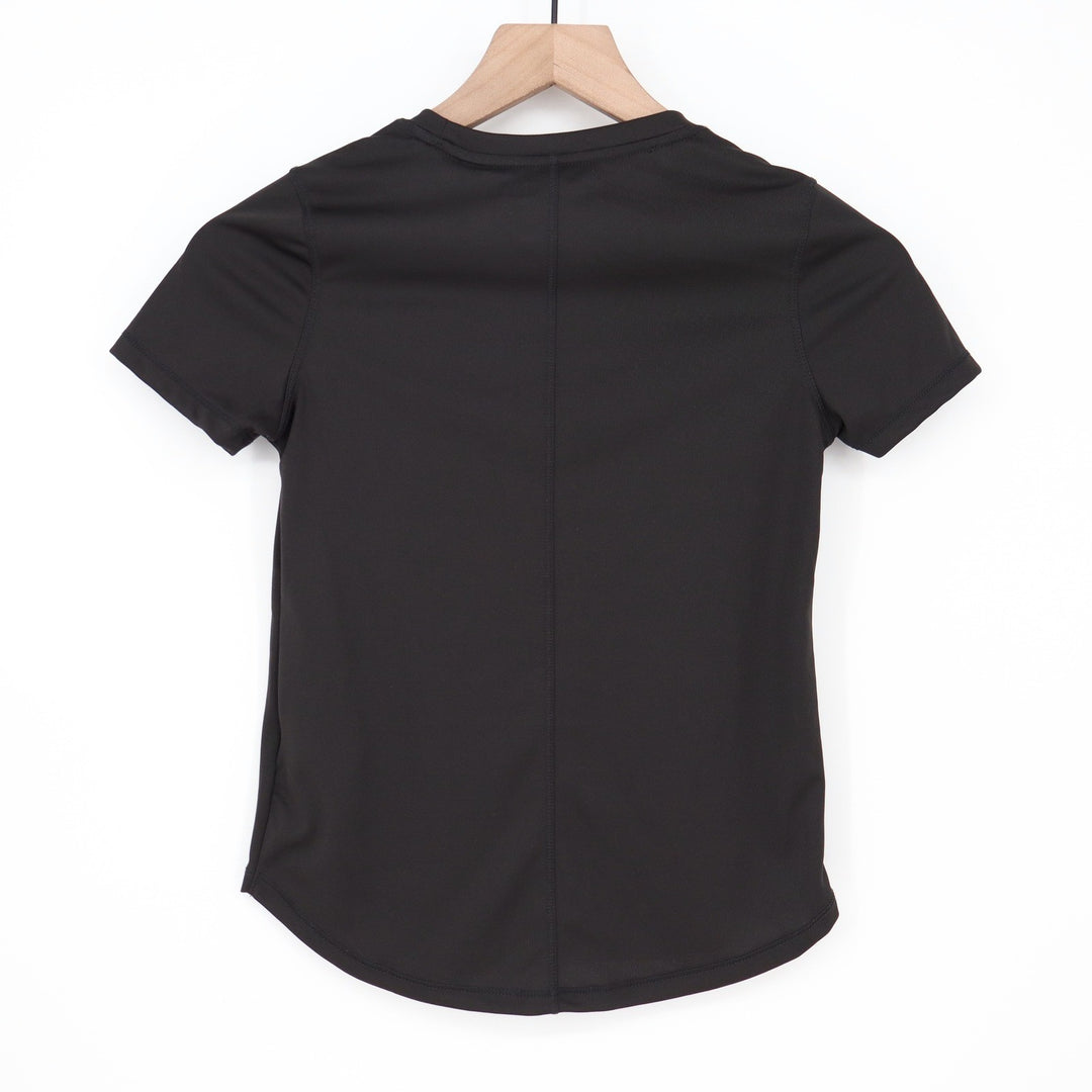 DSG Girls Movement Tee Pure Black Short Sleeve Athletic Top Size S 8-9