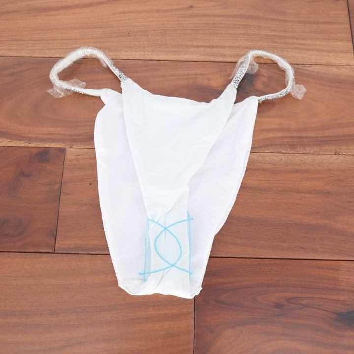 ASOS DESIGN White G-String Bikini Bottoms with Sparkle Detail Size US 4