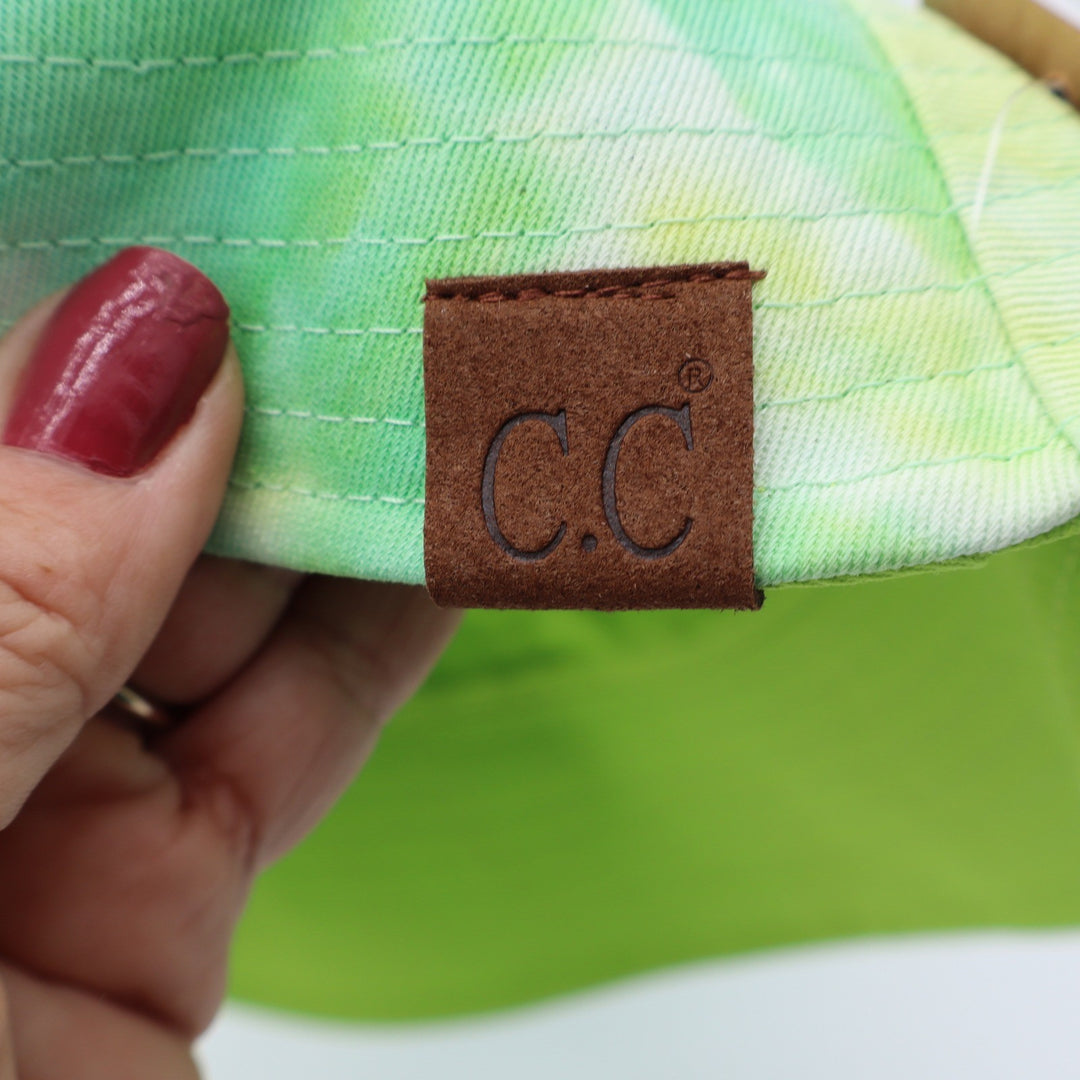 C.C Bucket Hat Womens OS ST-2176 Mint Green Tie-Dye Reversible UPF 50+ NEW