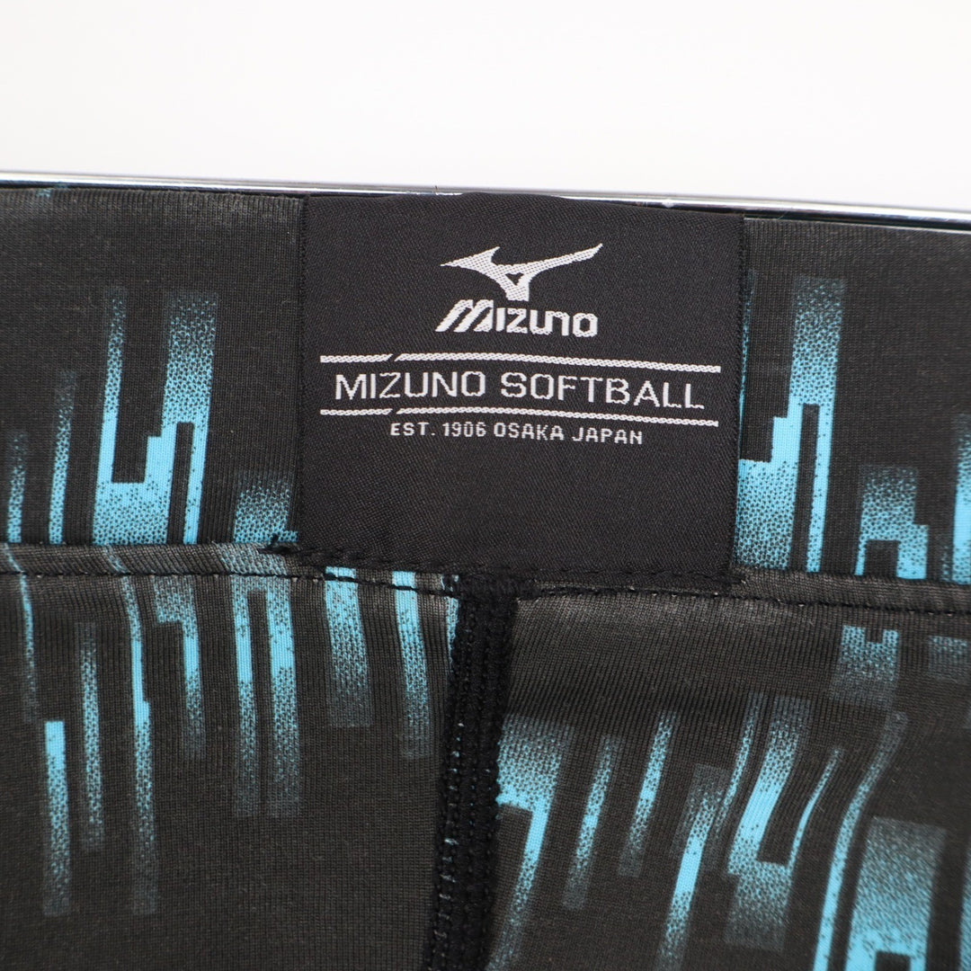 Mizuno Nighthawk Sliding Shorts Womens Small Black Teal Digital Print