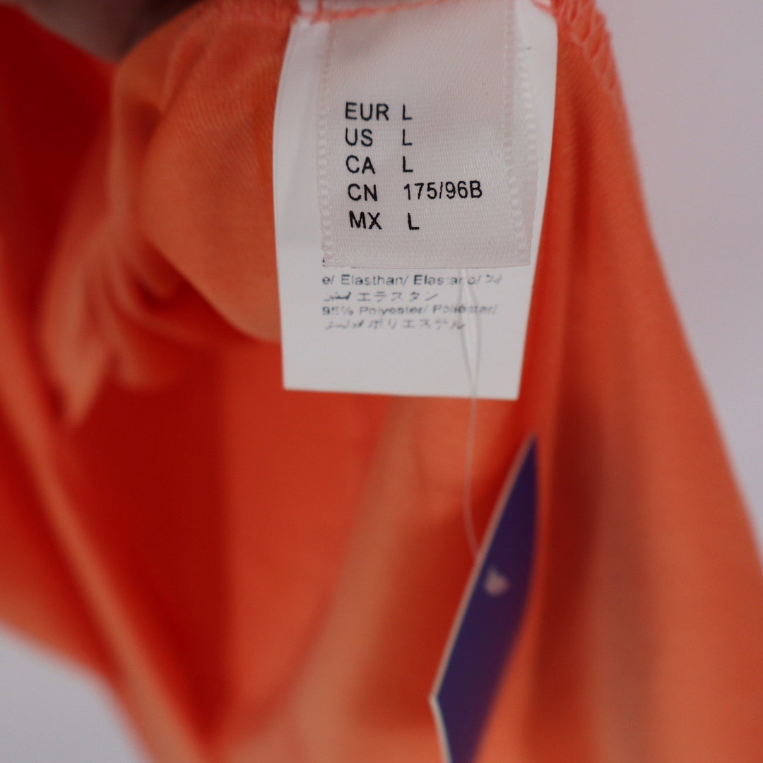Floerns Orange Twist Front V-Neck Midi Dress Short Sleeve Large