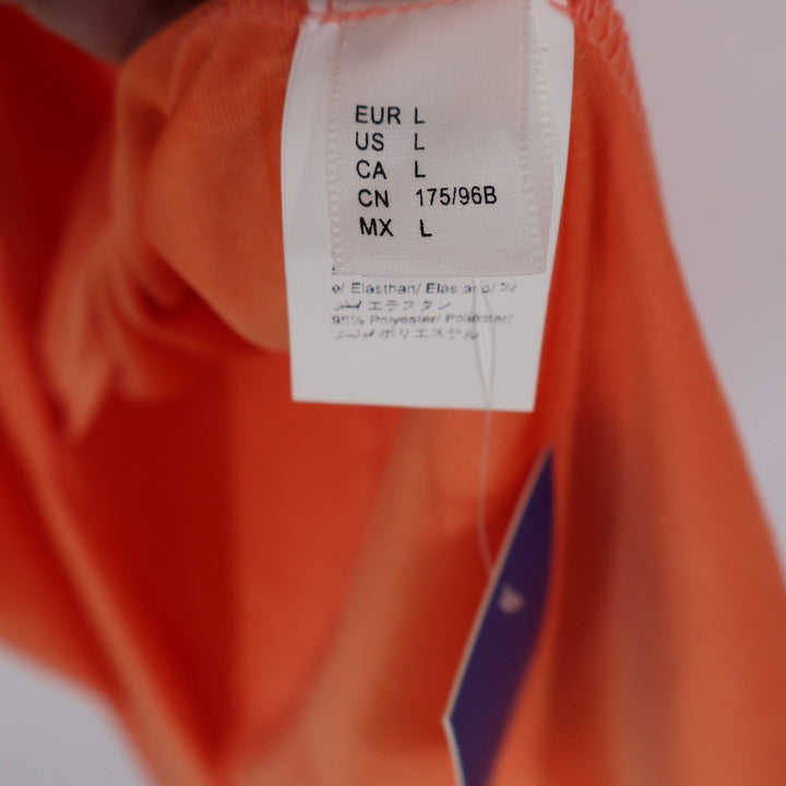 Floerns Orange Twist Front V-Neck Midi Dress Short Sleeve Large