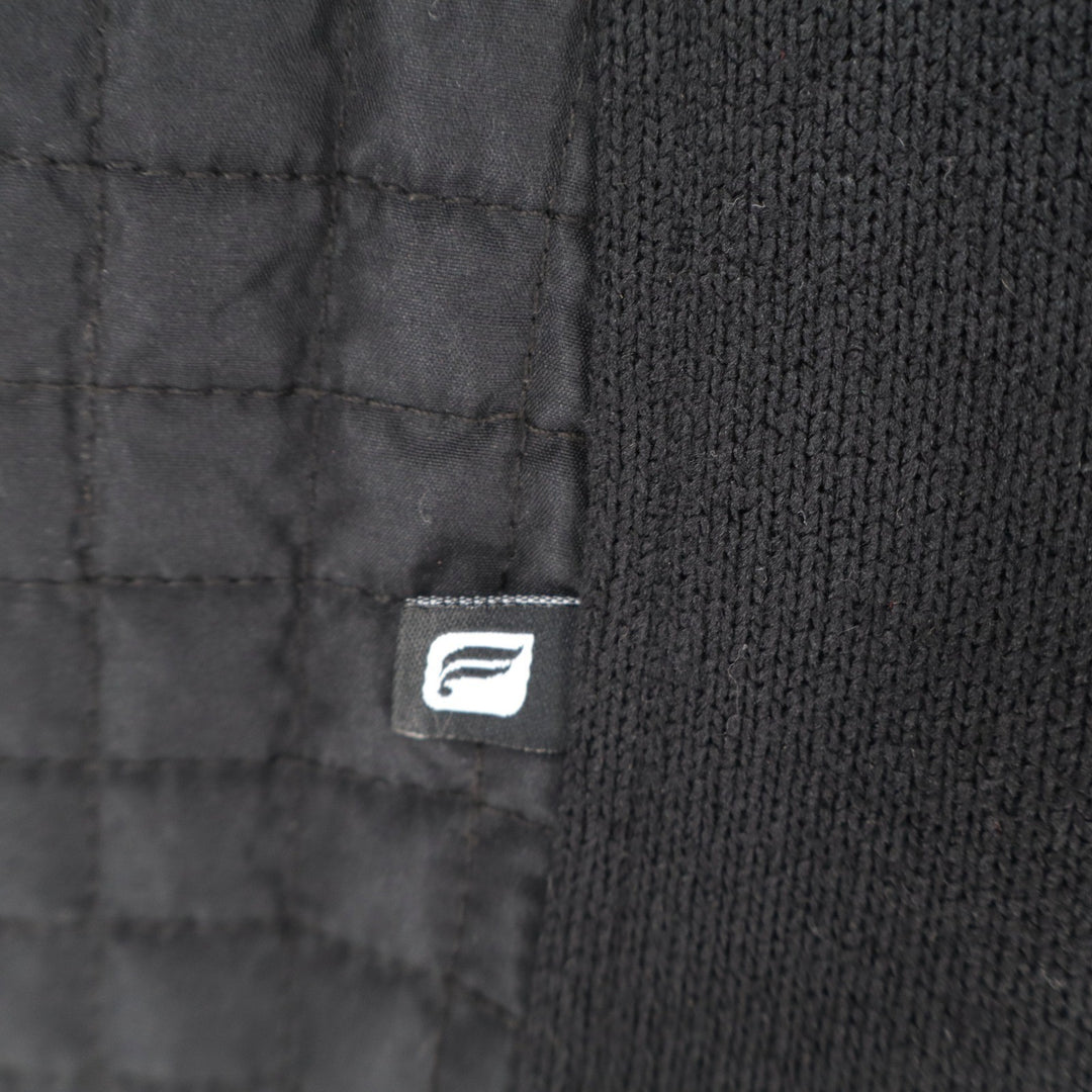 Fabletics Black Mixed Media Quilted Full Zip Jacket S