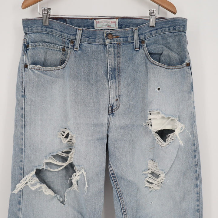 Signature by Levi Strauss Jeans Women 34x32 Blue Denim Distressed Loose Straight