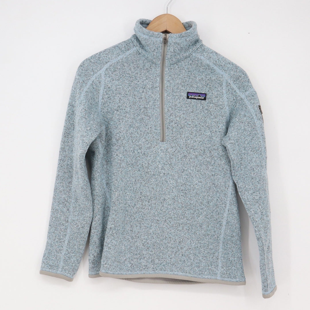 Patagonia Pullover Womens S Better Sweater Light Blue Heather 1/4 Zip Excellent