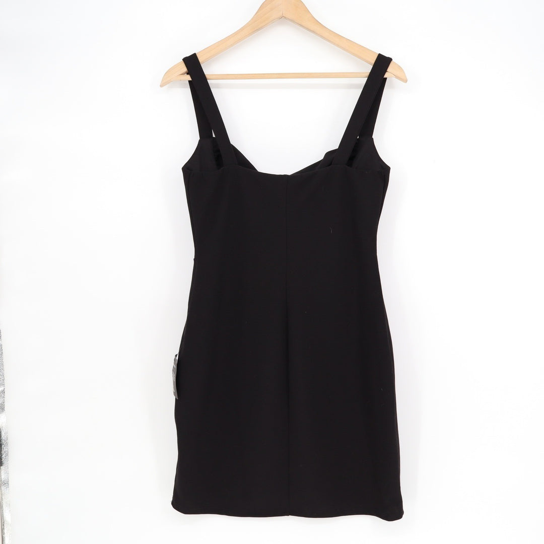 Lulus Black Sleeveless Twisted Cowl Neck Bodycon Mini Dress Large New