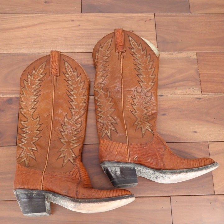 Dan Post Teju Lizard Western Mens 6D Dark Brown Leather Embroidered Cowboy Boots