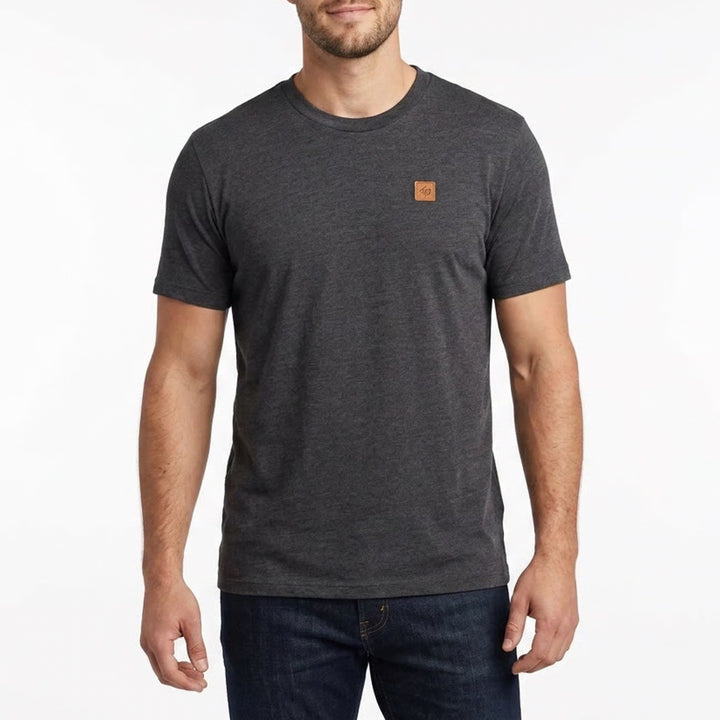 Tentree Treeblend Mens XXL Charcoal Heather Grey Short Sleeve T-Shirt Cork Logo