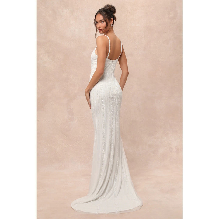 Lulus Stunning Vow White Beaded Sequin Maxi Dress Size L