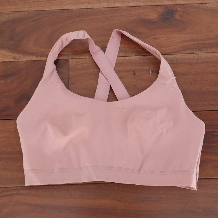 B.tempt'd B.active Sport Crop Bra Womens M Blush Stretch Wireless Full Coverage