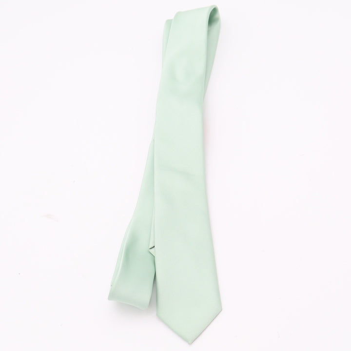 Brand Q Necktie Mens OS Classic Mint Green Solid Satin Excellent