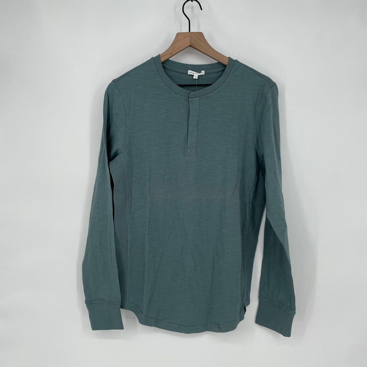Threads 4 Thought Long Sleeve Henley Shirt Succu Teal Organic Cotton Size S