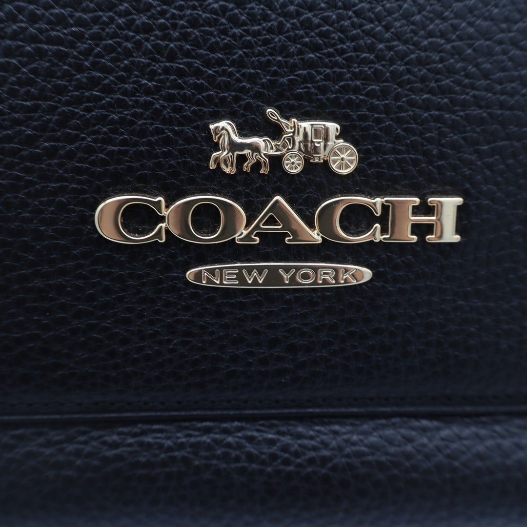 Coach Black Pebbled Leather Satchel Crossbody Bag Gold Hardware