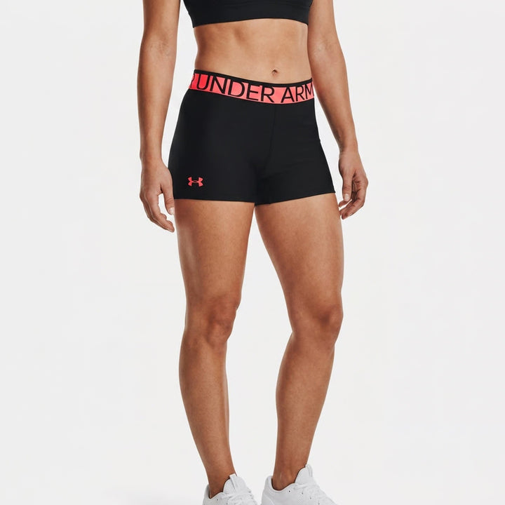 Under Armour HeatGear Compression Shorts Womens M Black Stretch Elastic Waist