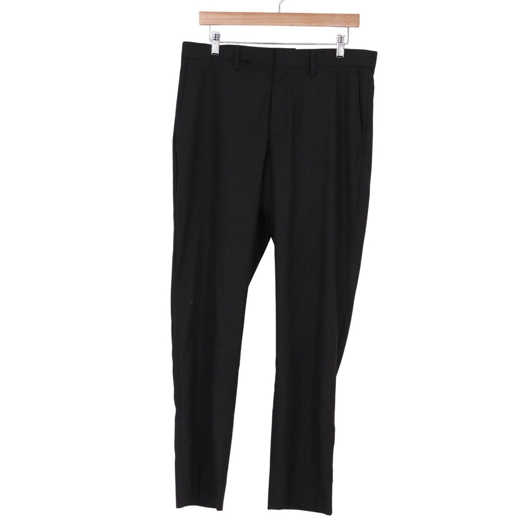 Perry Ellis Portfolio Mens Slim Fit Black Dress Pants Trousers 33x32